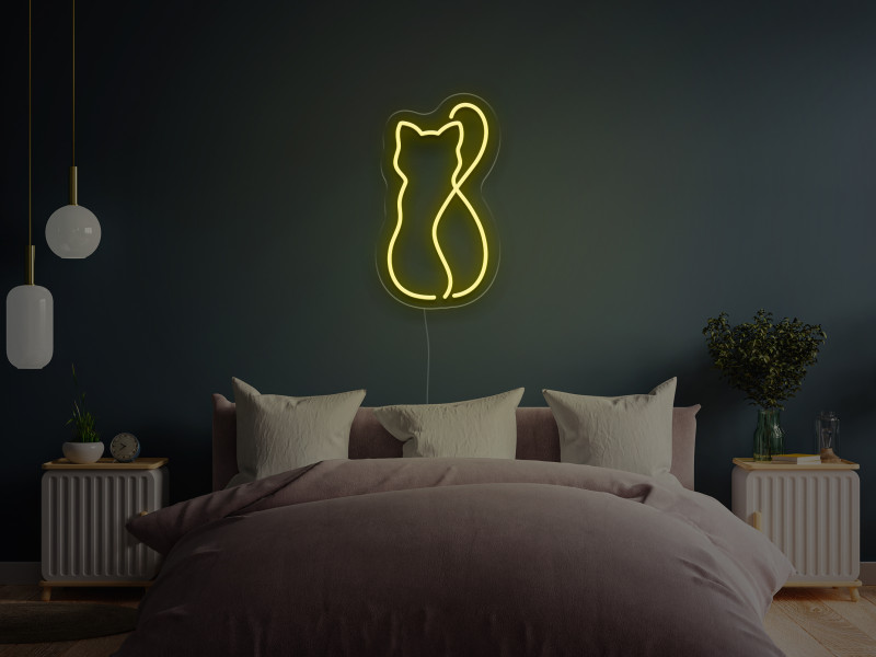 Silueta Pisica - Semn Luminos LED Neon